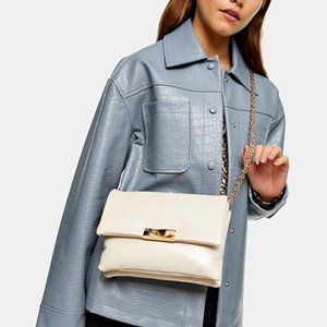 Topshop Ivory Purse with Chain Strap